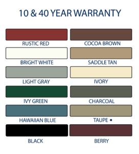 metal roof paint colors and warranty