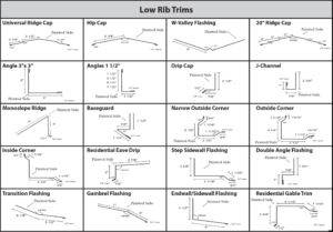 low rib metal roof trims